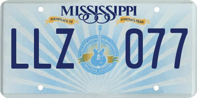 MS license plate LLZ077