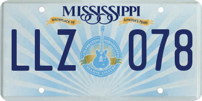 MS license plate LLZ078