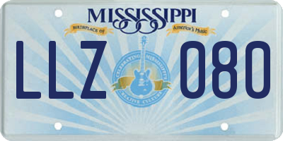 MS license plate LLZ080