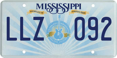 MS license plate LLZ092