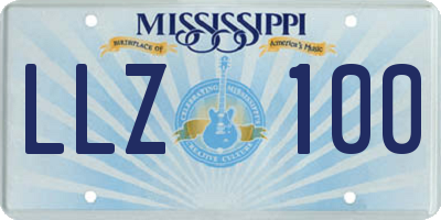MS license plate LLZ100