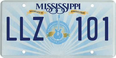 MS license plate LLZ101