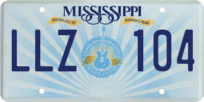 MS license plate LLZ104