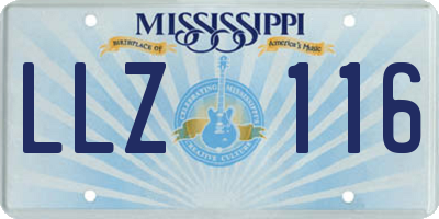 MS license plate LLZ116