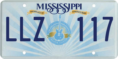 MS license plate LLZ117