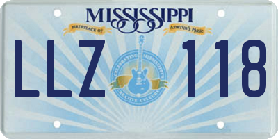 MS license plate LLZ118