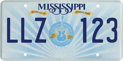 MS license plate LLZ123