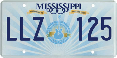 MS license plate LLZ125