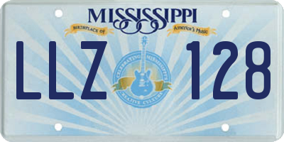 MS license plate LLZ128