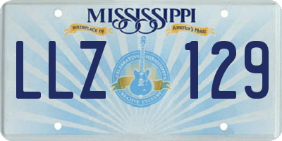 MS license plate LLZ129