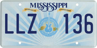 MS license plate LLZ136