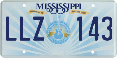MS license plate LLZ143