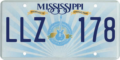 MS license plate LLZ178