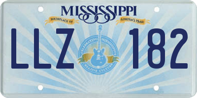 MS license plate LLZ182