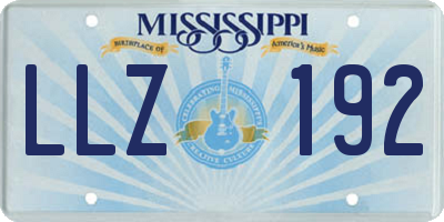 MS license plate LLZ192