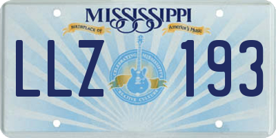 MS license plate LLZ193