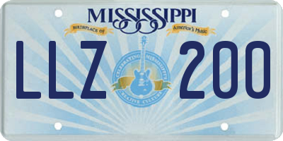MS license plate LLZ200