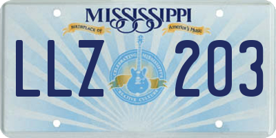 MS license plate LLZ203