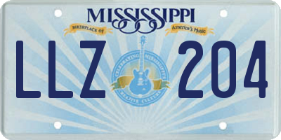 MS license plate LLZ204