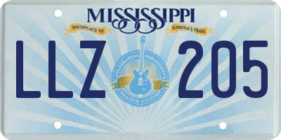 MS license plate LLZ205