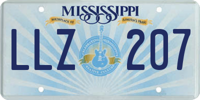 MS license plate LLZ207
