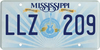 MS license plate LLZ209