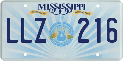MS license plate LLZ216