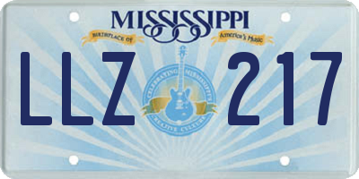 MS license plate LLZ217