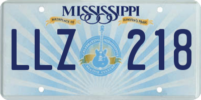 MS license plate LLZ218