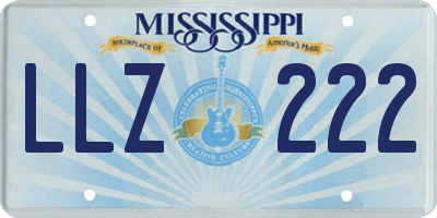MS license plate LLZ222