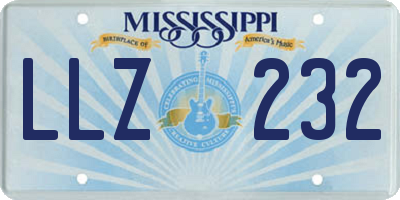 MS license plate LLZ232