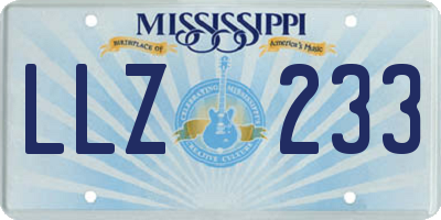 MS license plate LLZ233
