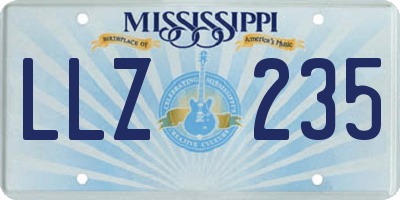 MS license plate LLZ235