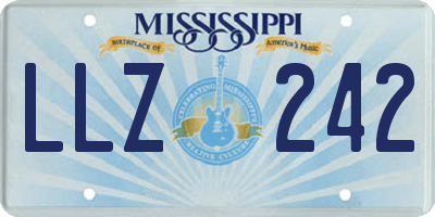 MS license plate LLZ242