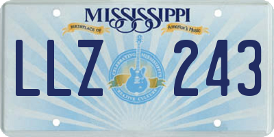 MS license plate LLZ243