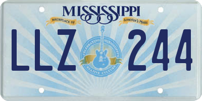 MS license plate LLZ244