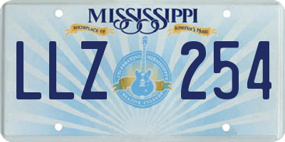 MS license plate LLZ254