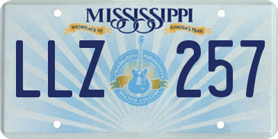 MS license plate LLZ257