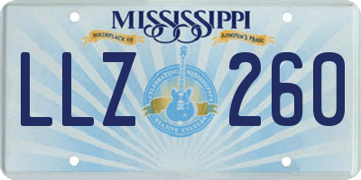 MS license plate LLZ260