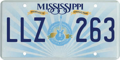MS license plate LLZ263
