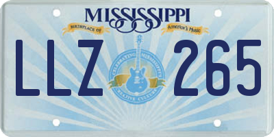 MS license plate LLZ265