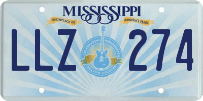 MS license plate LLZ274
