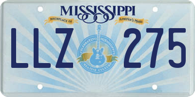 MS license plate LLZ275