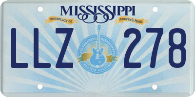 MS license plate LLZ278