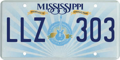 MS license plate LLZ303