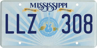 MS license plate LLZ308