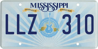 MS license plate LLZ310