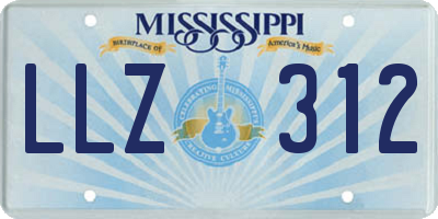 MS license plate LLZ312