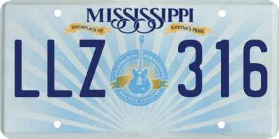 MS license plate LLZ316
