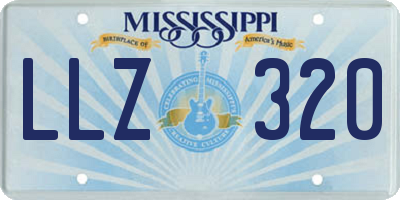 MS license plate LLZ320